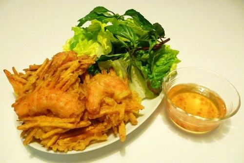 Bánh tôm khoai lang giòn ngọt